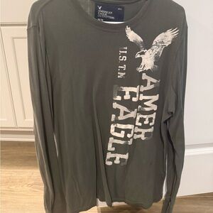 Vintage American Eagle Outfitters Men’s Long-Sleeve Graphic Tee — Grey